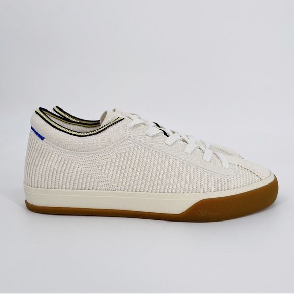 Rothy’s Lace Up Sneaker in Vanilla Cream Off White Neutral Knit Trainers Shoes - Picture 3 of 6